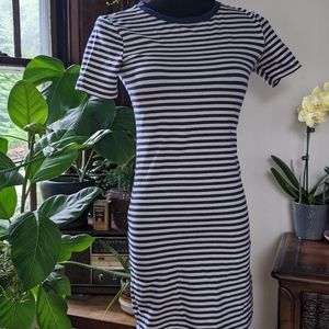 Short cotton Tshirt dress with stripes